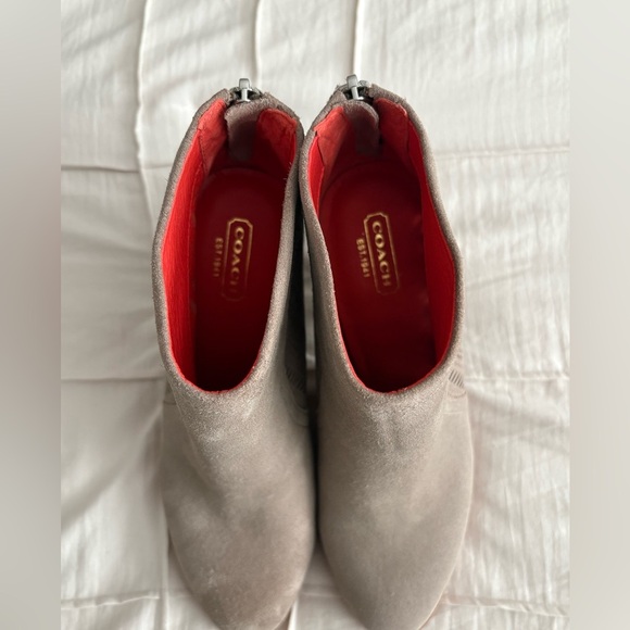 Coach Grey Suede Ankle Boots with Cutout Detail (Size 8B) - Picture 2 of 7